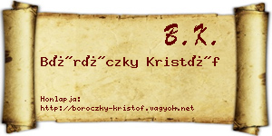 Böröczky Kristóf névjegykártya