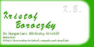 kristof boroczky business card