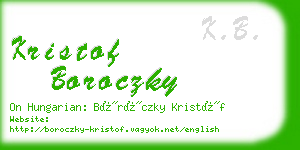 kristof boroczky business card